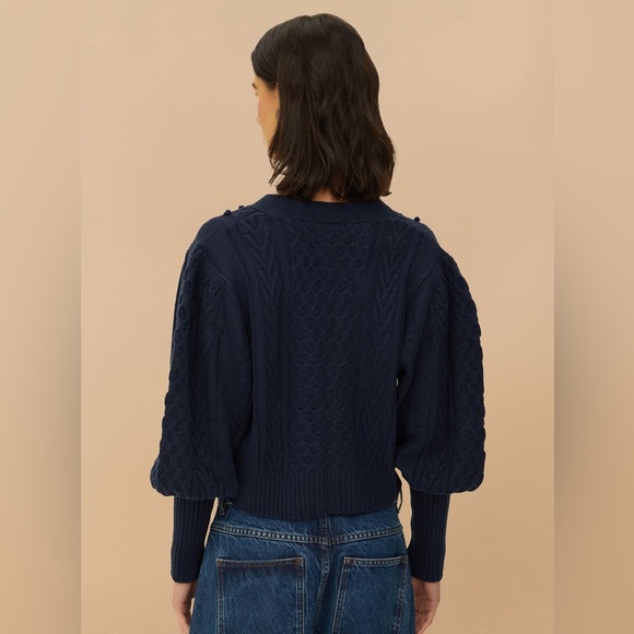 Farm Rio: Navy Blue Mixed Stitches Knit
Cardigan - Picture 4 of 7